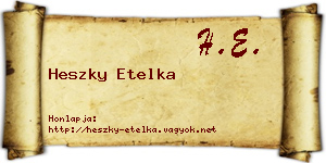 Heszky Etelka névjegykártya